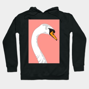 Coral Swan Portrait Hoodie